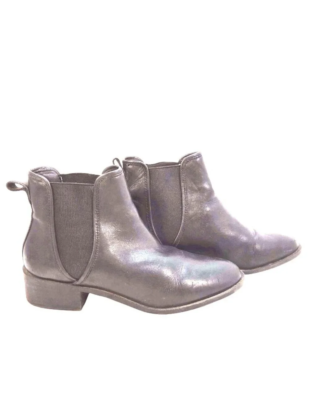 Steve Madden Black Chelsea Boots Leather Upper Size 8M Women’s